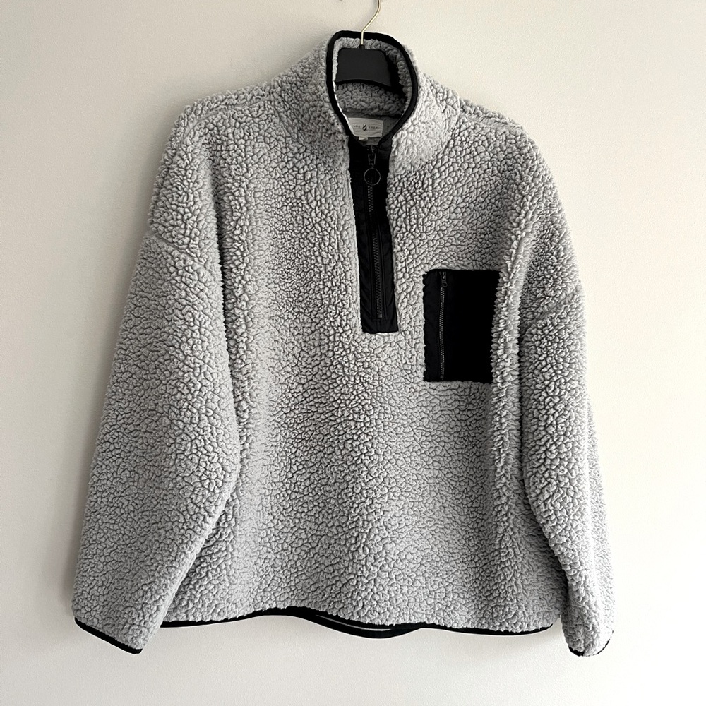 Lou&Grey Sherpa Fleece Quarter Zip Sweatshirt Large